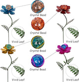 Viveta 4 Pack Flower Garden Stakes Decor, 12.9 inch Metal Flowers Outdoor Decor Waterproof Metal Flower Sticks for Patio, Lawn, Yard Decorations