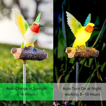 Hummingbird Solar Lights for Outside with Simulated Hummingbird Call and Breathing Light Waterproof Hummingbird Statue for Garden Decorative Stakes Lighting, for All Seasons