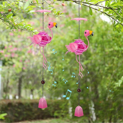 MUMTOP Flamingo Wind Chimes for Outside - 2 Pack Flamingo Gifts for Women, Decorative Wind Bell Hanging Ornaments Pendant Indoor Outdoor Window Yard Porch Decor