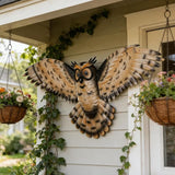 JJALIGHTS 37" Large Metal Owl Wall Art Outdoor Indoor Decor - Flying Owl Wall Hangings for Garden Patio Home Bedroom Office Decoration