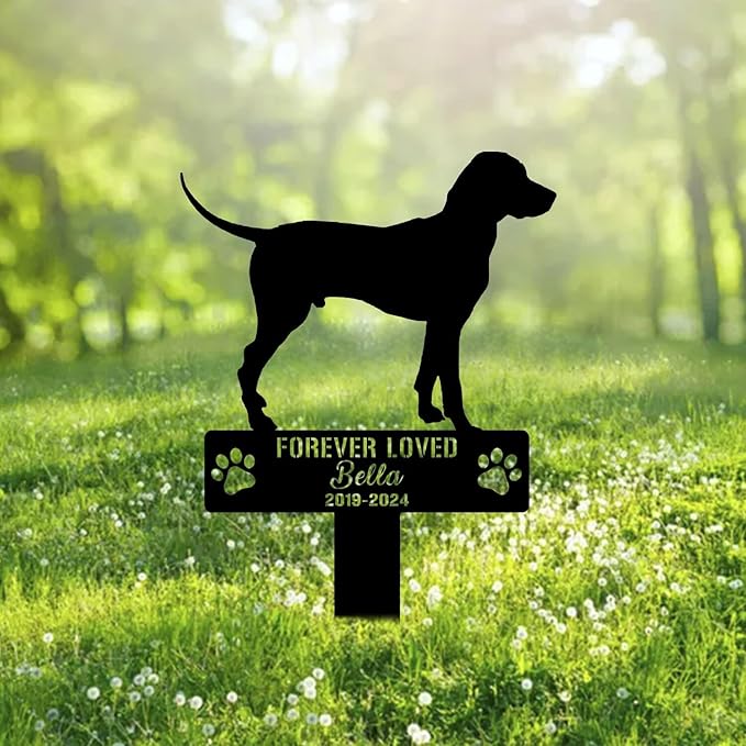 Custom Dalmatian Dog Metal Memorial Garden Stake Personalized Pet Grave Marker Name Sign Remembrance Stake Decor Sympathy Dog Loss,Outdoor Statues for Yard Garden Lawn Patio Pathway Grave.