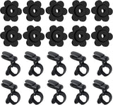 HOOSUN 20 Pack Garden Flags Clips And Stoppers,Tiger Clips For Garden Flag Holder,Rubber Stoppers Yard Flag Holder Clip for Small Flags Pole 4th of July Accessories