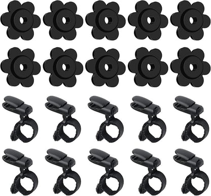 HOOSUN 20 Pack Garden Flags Clips And Stoppers,Tiger Clips For Garden Flag Holder,Rubber Stoppers Yard Flag Holder Clip for Small Flags Pole 4th of July Accessories