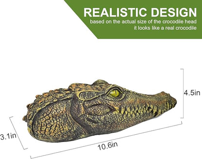 Alligator Head Outdoor Scary Decor - Crocodile Float for Pool Gator to Scare Away Geese Duck Bird - Floating Pond Decor for Outdoor Garden Yard Lake