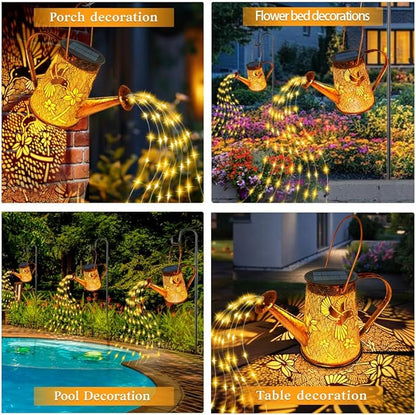 Solar Watering Can Lights, Hummingbird Gifts for Mothers Day Women Mom Grandma Birthday, Waterproof Outdoor Garden Decor Large Hanging Solar Lanterns Garden Lights for Porch Yard Flowerbed Pathway