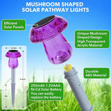 Solar Lights Outdoor, 16 Pack Mushroom Lights Outside Waterproof, Solar Powered LED Lighting for Garden, Yard, Landscape, Path, Pathway, Lawn, Walkway, Driveway, Backyard Halloween Decor (Purple)