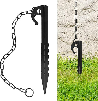 Tfro & Cile Rain Chain Anchoring Stake Black Cone Garden Locator for Gutter Downspout