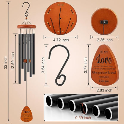 Valentines Day Gifts for Her Him Boyfriend Girlfriend Wife Husband Women Men, Romantic Gifts for Mothers Day, Fathers Day, Birthday, Wedding, Anniversary, Christmas, 32 Inch Wind Chimes Gift