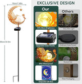 ZNYCYE Solar Lights Outdoor Decorative Moon Hummingbird Solar Stake Lights Mothers Day Gifts for Mom Women Grandma,Hummingbird Garden Decor Waterproof for Walkway, Yard, Lawn, Patio (Warm White)