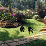 CREATCABIN 2Pcs Black Orangutan Stake Metal Big Foot Garden Decor Art Silhouette Statues Garden Decorative Ground Insert Lawn Ornaments for Outside Outdoor Big Foot Sasquatch Gifts 8/9x11.8Inch