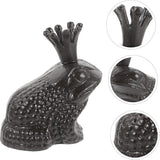 Healifty Adorable Iron Frog Figurine Home Decor Cute Frog Sculpture Lightweight Desktop Statue for Garden Living Balcony Gift and Decoration