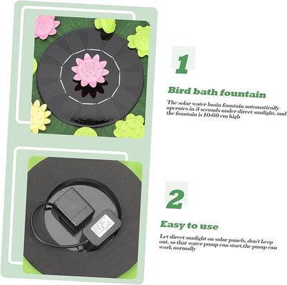 MERRYHAPY Solar-powered Floating Fountain with Nozzles for Ponds and Gardens Durable Lotus-leaf Design for Summer Outdoor Decor