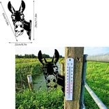 Farm Peeping Donkey Metal Art Garden Sculpture, Peeping Animals Metal Art for Garden Fence Decoration Outdoor Decoration for Farmhouse, Yard, Lawn (3)