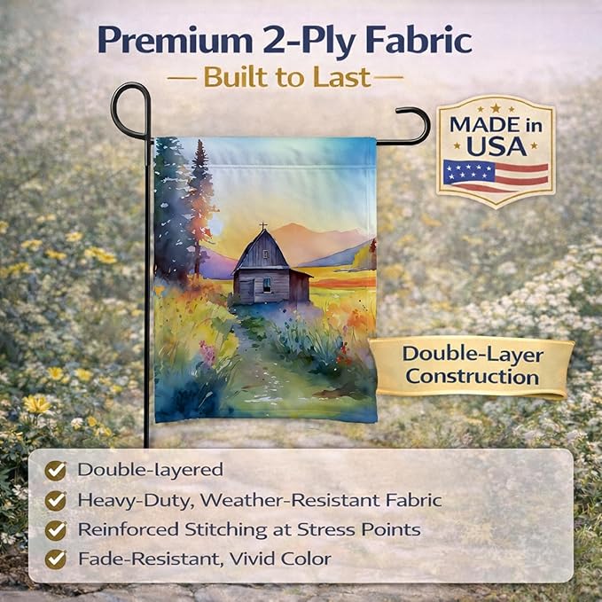 Caroline's Treasures Montana Bitterroot in Watercolor Garden Flag Mailbox Flag Decorative Yard Flag Banner Outside Patio Artwork Yard Flower Beds, Garden Size, Multicolor