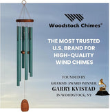 Woodstock Wind Chimes for Outside, Garden, Patio, Porch and Outdoor Decor (32") Pachelbel Canon Chime Green Wind Chime Gifts (PCCG)