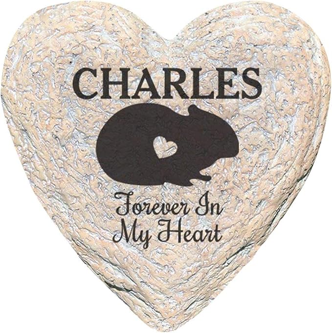 GiftsForYouNow Engraved Assorted Animals with Heart Memorial Heart Garden Stone, Hamster My
