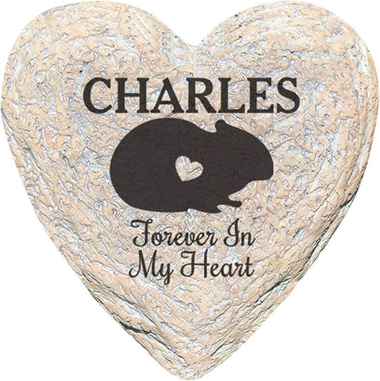 GiftsForYouNow Engraved Assorted Animals with Heart Memorial Heart Garden Stone, Hamster My