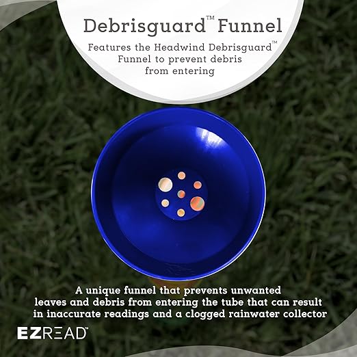 Headwind EZRead 26” Giant Professional Outdoor rain Gauge, USA Made Heavy Duty All Weather Freeze Proof mountable with Float, Dark Blue (820-0020)