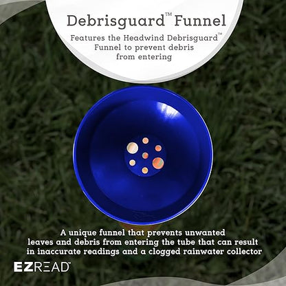 Headwind EZRead 26” Giant Professional Outdoor rain Gauge, USA Made Heavy Duty All Weather Freeze Proof mountable with Float, Dark Blue (820-0020)