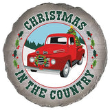Magnolia Garden 10-Inch Christmas in The Country Decorative Stepping Stone – Vintage Red Truck Resin Garden Walkway Tile – Farmhouse Holiday Outdoor Accent