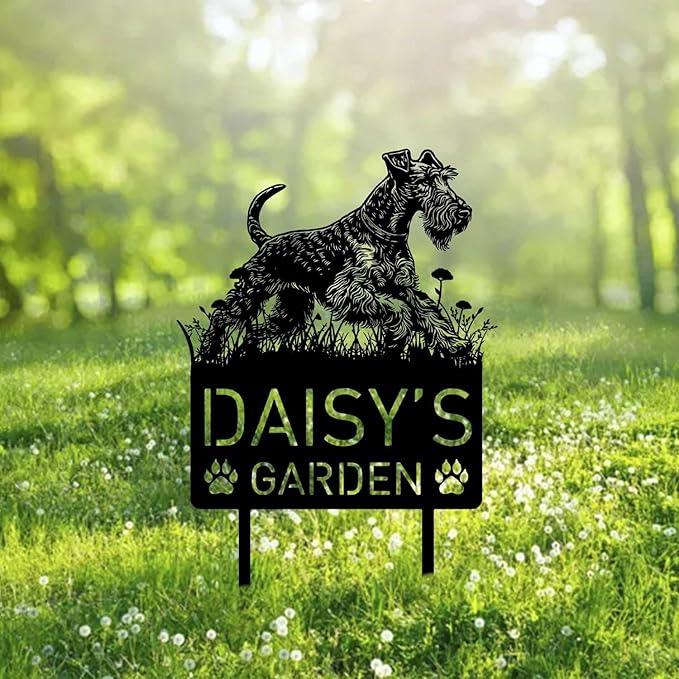 Custom Irish Terrier Dog Metal Memorial Garden Stake Personalized Pet Grave Marker Name Sign Remembrance Stake Decor Sympathy Dog Loss,Outdoor Statues for Yard Garden Lawn Patio Pathway Grave.