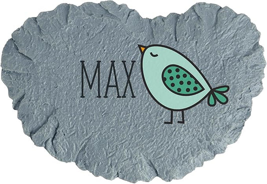 Let's Make Memories Personalized Garden Décor - Custom Garden Stone - Keepsake - for Mom or Grandma - for Her - Laser Engraved - Durable Resin - Small Stone - Polka Dot Bird Design