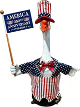 4th of July Porch Goose Outfits, Patriotic Porch Goose Outfits for 23 Inch Lawn Statue, Memorial Day 250th Years Anniversary USA Sculpture Clothes for Garden&Outdoor Patio Party Decoration