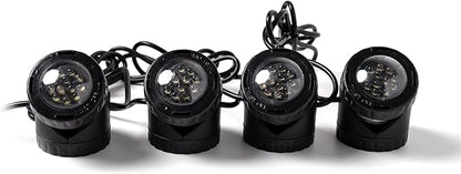 Jebao 12-LED Submersible Light for Water Gardens and Ponds, Set of 4