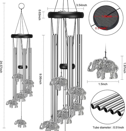 Virekm Windchimes Outdoors Clearance, Door Chime Wind Chimes for Outside Sympathy Wind Chimes for Patio Decoration, Garden Decor. Zen Garden Decor（Elephant）