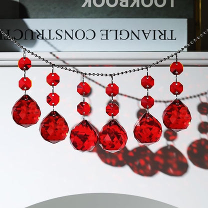 Pack of 10 Red Crystal Ball Prism 30mm Suncatcher Chandelier Prisms Part Decor Rainbow Maker