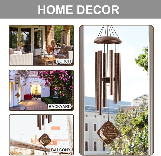 Gifts for Mom, Moms Wind Chimes, Christmas Best Gift for Mom, Mother Birthday Gift from Daughter Son, Love Reminder Gifts for Birthday Thanksgiving Mother's Day，32in