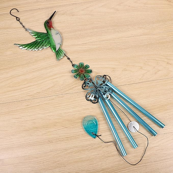Animal Wind Chimes for Outside, Colorful Wind Chimes Aluminum Tube Wind Chime Outdoor Garden Wind Chime Decorative Chime of Wind for Indoor Living Room Office (Long-Bird)
