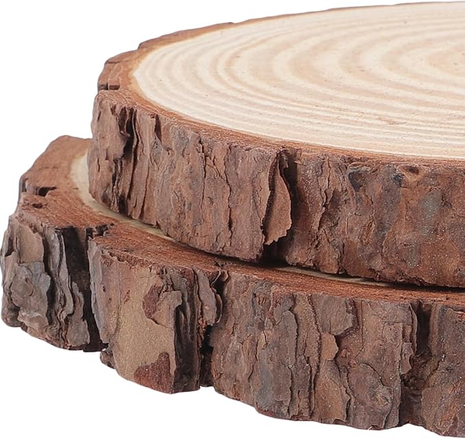 2Pcs Garden Stepping Stones Outdoor Decorative Wooden Log for Walkway Landscaping Patio Lawn