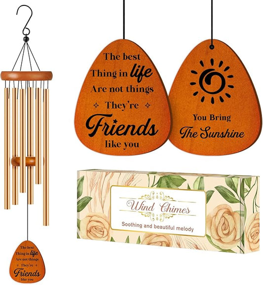 Friendship Gifts for Women, Best Friend Birthday Gifts for Women, Friends, Bestie, Soul Sister, Female, Friend Gifts Wind Chimes for Birthday, Christmas, BFF Long Distance Friendship Gift Ideas