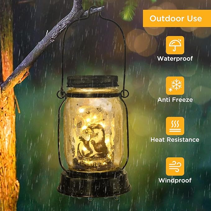 kyoryuger Otter Gifts for Women/Men River Otter Lovers Solar Lantern Mom Birthday, Mothers Day, Animal Solar Garden Decoration Outside for Yard, Patio,Backyard,Porch