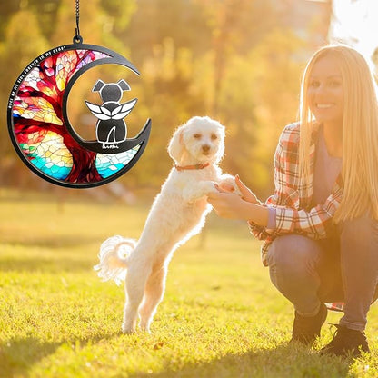 BamLue DIY Dog Angel Memorial Suncatcher, Memorial Gifts for Loss of Dog,Loss of Pet Sympathy Gift, Life Tree of Loss of Sympathy Gift