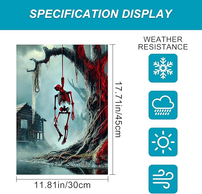 BlissYard Halloween Horror Garden Flag 12x18 Inch Hanging Skull Swamp Tree Flag Outdoor Yard Decorations House Banner Porch Lawn Patio Home Decor