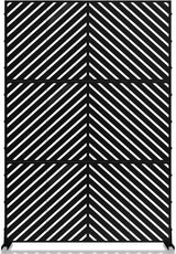 MTART Metal Privacy Screen 72" H x 47.2" Decorative Outdoor Privacy Screen Privacy Panel with Stand for Balcony Deck Patio Lawn Garden, Privacy Fence (Black-Arrow)