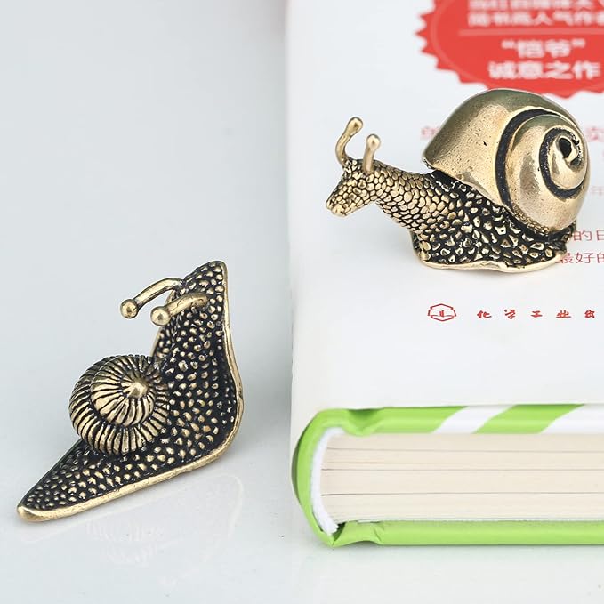 LCCCK 2PCS Brass Snail Figurine Mini Garden Statue, Cute Snail Brass Animals Figurines Home Copper Decor, Unique Outdoor Pond Garden Lawn Decor Landscaping, Landscape Animal Statue