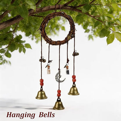 2 Pieces Witch Bells for Door Knob for Protection Hanging Bell Wind Chimes Handmade Decorative Bell for Boho Home Room Witchy Decor (Classic)