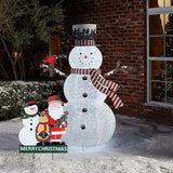 YEAHOME Outdoor Christmas Decorations, 3 Metal Snowman Santa Claus Deer Decorative Garden Stakes for Christmas Outdoor Yard, Xmas Signs for Home Outside Yard Lawn Porch Pathway Xmas Decor
