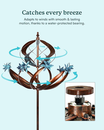 Wind Spinners Outdoor for Yard - Extra Large 86" H Metal Kinetic Yard Art, Wind Sculpture Spinner Garden Decor, Catches Every Breeze & Weather Resistant