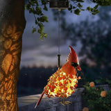 Glooglitter Cardinal Solar Lights Hanging Decoration Garden Outdoor Decor Metal Gifts Waterproof for Yard Front Porch Lawn Driveway Patio Backyard Pathway Gardening Lanterns Gift