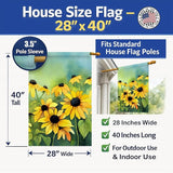 Caroline's Treasures Maryland Black-Eyed Susans in Watercolor House Flag Large Porch Sleeve Pole Decorative Outside Yard Banner Artwork Wall Hanging, Polyester, House Size, Multicolor