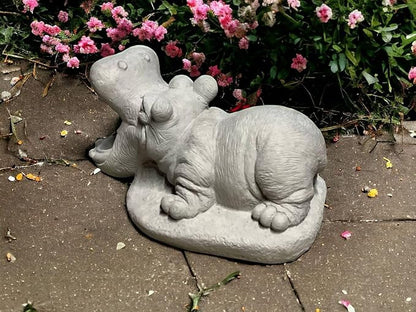 Concrete Tropical Hippo Statue Outdoor Garden Art