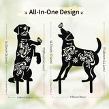 Dog Metal Garden Decor for Outside, 2 Pack 17" Garden Stakes Decorative, Black Silhouette Yard Decor for Dog Lovers Outside, Outdoor, Patio, Lawn Ornaments