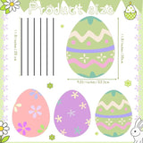 MorningRo 3 Pcs Large Easter Egg Yard Signs Metal Egg Garden Stakes Easter Lawn Decorations Outdoor Colorful Decorative Yard Decoration with Stake for Holiday Decor