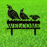 WADORN Black Quail Metal Decorative Garden Stakes, Bird Lover Gifts for Women Mom Grandma Beloved Unique Welcome Metal Birds Yard Art Sculptures Decor for Home Garden Backyard Outdoor Lawn Ornaments