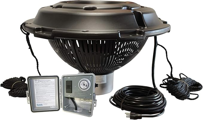 Kasco VFX Series Aerating Pond Fountain - 1/2 Horse Power 120V Single Phase with 100 ft Electric Power Cord | RGB Lighting | Efficient Pond Aeration Systems