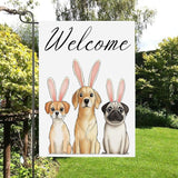 Gkyygk Welcome Dogs Welcome Garden Flag 12x18 Inch Banners Vertical Double Sided Yard Flag Burlap Farmhouse Outdoor Lawn Patio Decor